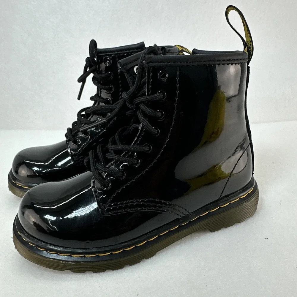 Dr. Martens  Toddler 1460 T  Black Patent Leather Ankle Boots Size US 10